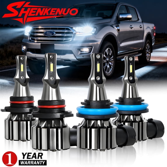 For Ford Escape 2013 -2017 2018 2019 LED Headlight Bulbs 9005 High Beam + H11 Low Beam Pack of 4