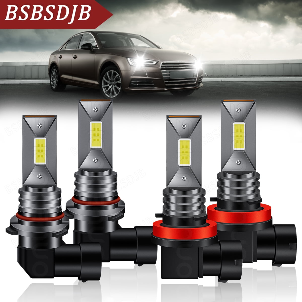 For Ford Escape 2017 2018 2019 4x LED Headlight High Low Beam Bulbs 6000K White