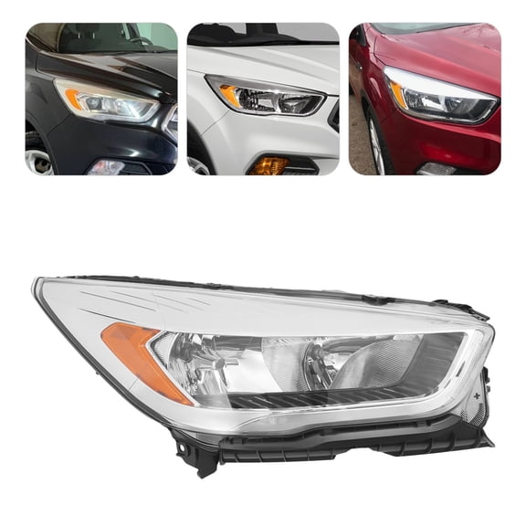 For Ford Escape 2017-2018 2019 Halogen w/ LED DRL Headlights Headlamp Right Side Direct Replacement