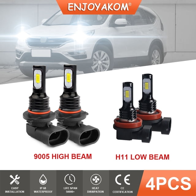 For Ford Escape 2017-2020 -4x 9005 H11 LED Headlight Bulbs High Beam