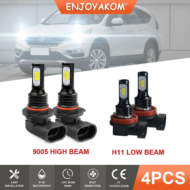 For Ford Escape 2017-2020 -4x 9005 H11 LED Headlight Bulbs High Beam