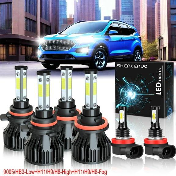 For Ford Escape 2017 2021-2022 LED Headlights H9 9005 High&Low Beam H11 Fog Lights 6pcs
