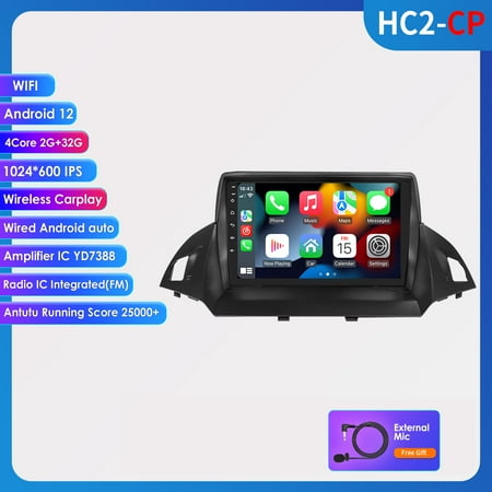 For Ford Escape Kuga 2013-2017 Android 12 Wifi 2+32GB Carplay Car Stereo Radio Head Unit GPS Navigation In Dash
