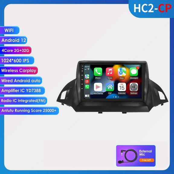 For Ford Escape Kuga 2013-2017 Android 12 Wifi 2+32GB Carplay Car Stereo Radio Head Unit GPS Navigation In Dash