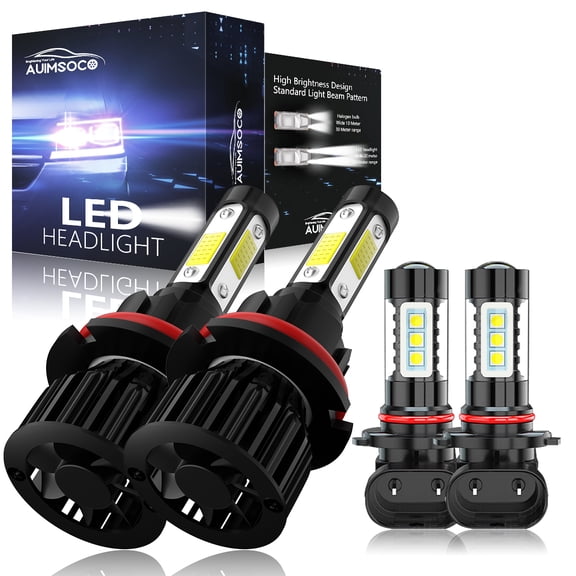 For Ford Excursion 2000-2004 Combo 4x 9007 H10 LED Headlight Conversion High-Low Beam & Fog Light, 6000K Cool White 8000LM Super Bright