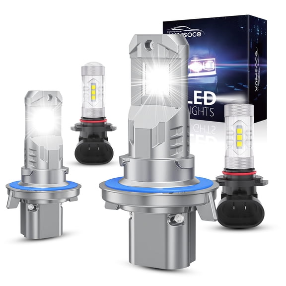 For Ford Excursion 2005 Combo 4x 6000K LED Headlights Hi/Lo + Fog Light Bulbs Easy Install No Hyper Flash
