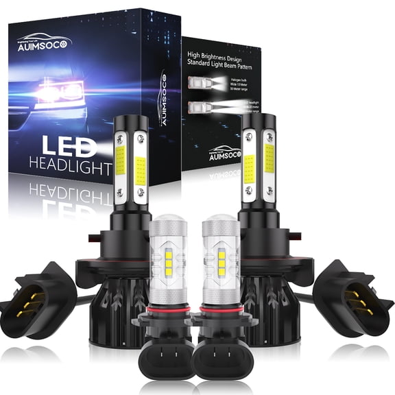 For Ford Excursion 2005 Combo 4x 9008 H10 LED Headlight Conversion H13 High-Low Beam & Fog Light, 6000K Cool White 8000LM Super Bright