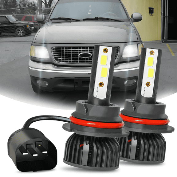 For Ford Expedition 1997 1998 1999 2000 2001 2002 LED Headlight Bulbs 9007 HB5 High and Low Beam 2pc