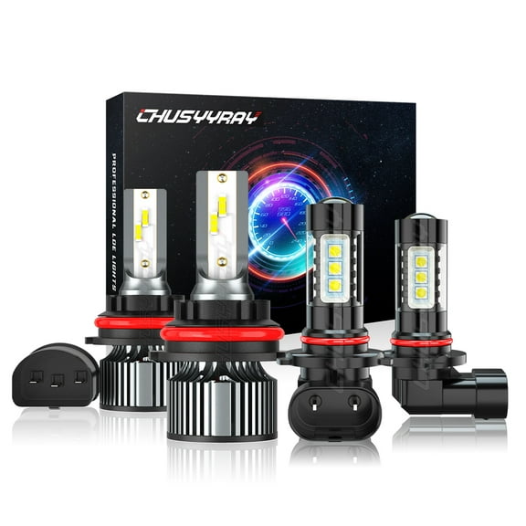 For Ford Expedition 1999 2000 2001 2002 4Pcs LED Headlight Fog Light Bulbs Combo Kit 6500K Cool White