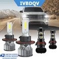 thumbnail image 1 of For Ford Expedition 2007-2014 LED Front Headlight Bulbs H13 High/Low Beam + 9145 Fog Light Kits 4Pcs, 1 of 13