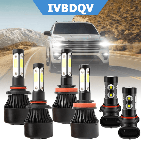 For Ford Expedition 2019-2020 LED Headlight 9005 High+H11 Low Beam+9145 Fog Light Bulbs Kit 6Pcs 6000K White
