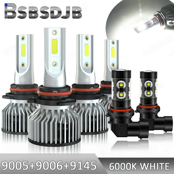 For Ford Explorer 2002 2003 2004 2005 Combo LED Headlight Fog Light Bulbs Kit 6x