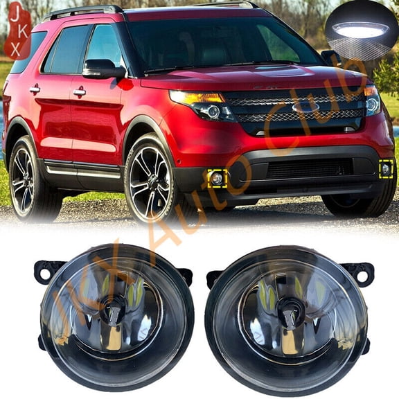 For Ford Explorer 2011-2015 Pair LED Front Bumper Fog Lights Lamps Replacement g