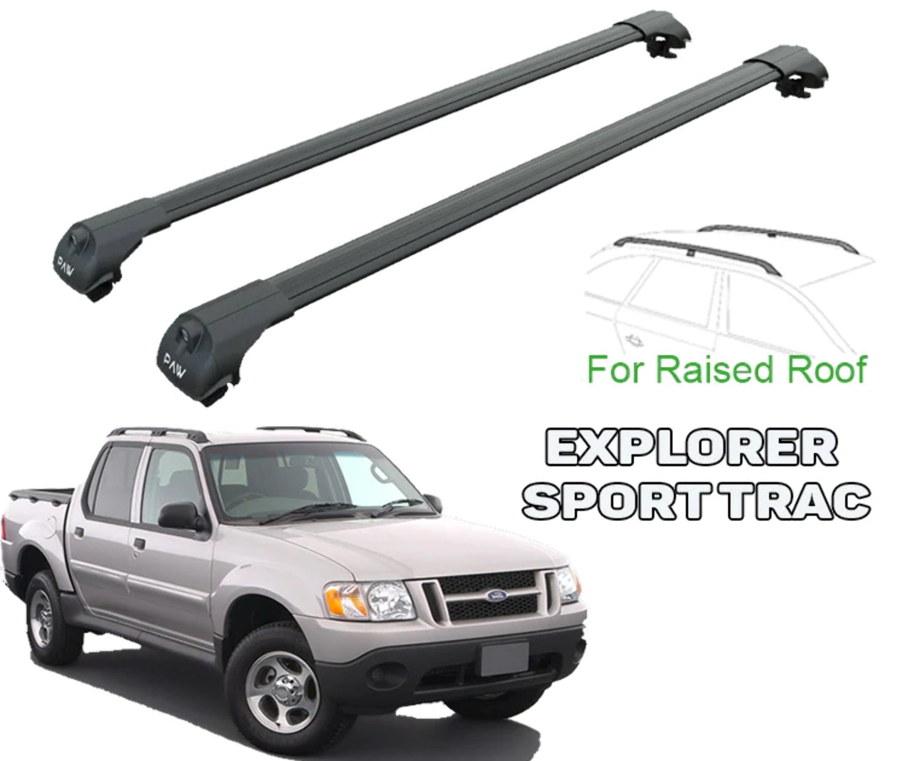 For Ford Explorer Sport Trac 2000 2005 Roof Rack System Aluminium Cross Bar Metal Bracket Lockable Black
