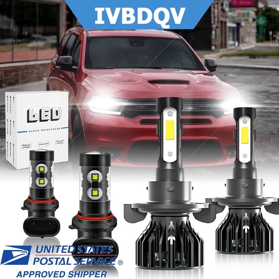 For Ford Explorer Sport Trac 2007 LED Headlight H13 High/Low +9145 Fog Light Bulbs White 6000K 4pcs