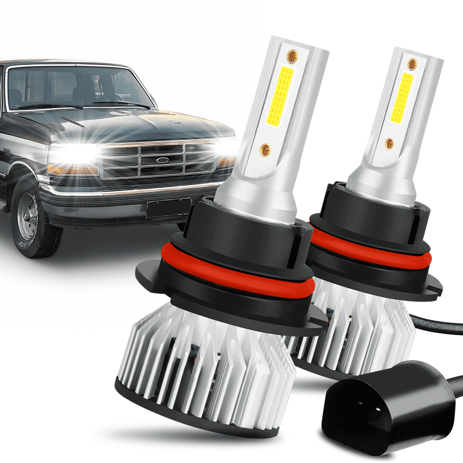 For Ford F-150 1992-2000 2001 2002 2003 9007 LED Headlight Bulb High Low Beam White,2 Pack