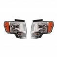 thumbnail image 1 of For Ford F-150 2009 10 11 12 13 2014 Headlight Assembly Driver and Passenger Side | Pair | Composite | FO2502287, FO2503287 | DL3Z13008B, DL3Z13008A, 1 of 3