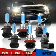 For Ford F-150 2015 2016 2018 2019 2020-2023 Halogen Headlight Bulbs Kit High/low Beam + Fog Light 6pcs