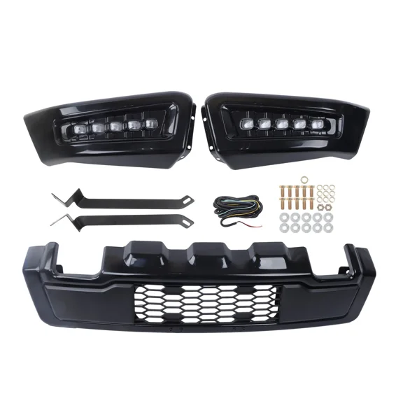 For Ford F-150 2018-2020 Raptor Style Front Bumper Grille W/ DRL LED Lights