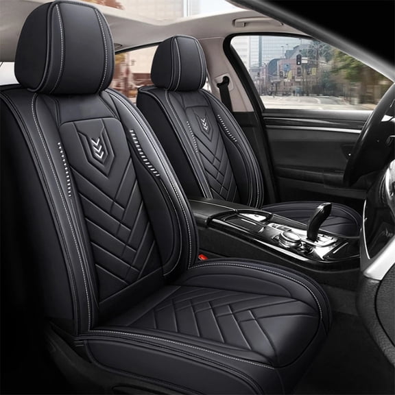 For Ford F-150 Crew Cab 4-Door 2009-2023 Car Faux Leather Front+Rear Seat Cover