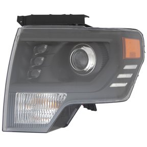 For Ford F-150 Headlight Assembly 2009 10 11 12 13 2014 Driver Side LED High/Low Beam Black Bezel w/ Projector Fit All Model For FO2502403