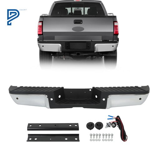 For Ford F-250 F-350 Super Duty 2008-2016 Chrome Steel Rear Step Bumper Assembly