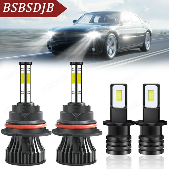 For Ford F150 1995-1996 6000K LED Headlight High Low + Fog Light Bulbs 4pcs
