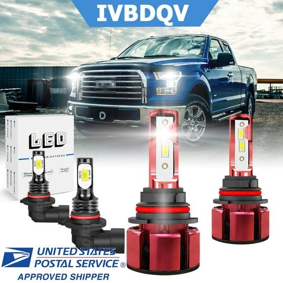 For Ford F150 1997-2003
,9007 HB5 High Low Dual Beam+9006 Fog LED Headlight Bulbs Kit, 2pcs