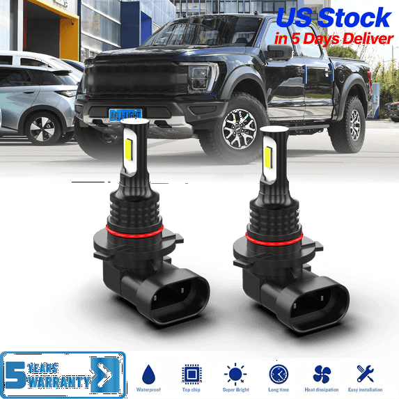 For Ford F150 1999-2023 LED 9140 9145 H10 Fog Light Bulb, 1800LM 6000K White, 1:1 Size No Adapter Needed Plug-n-Play, Canbus Ready, Pack of 2