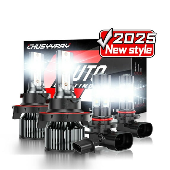 For Ford F150 2004-2014 10000k LED Headlight Hi/Lo + Fog Light Bulbs Combo 4Pcs No Adapter Required