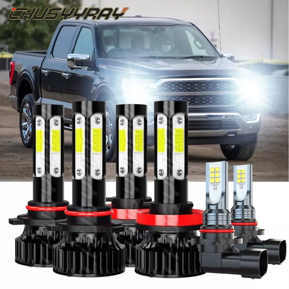 For Ford F150 2015-2021 6X LED Headlight Hi-Lo Beam Fog Light Bulbs Upgrade Kit 6000K White