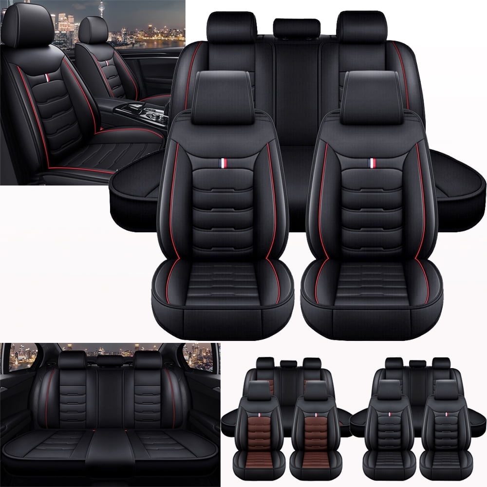 For Ford F150 2016-2023 F250 F350 Crew Cab Pickup Car Seat Covers PU Leather Car Seat Protector Full Set
