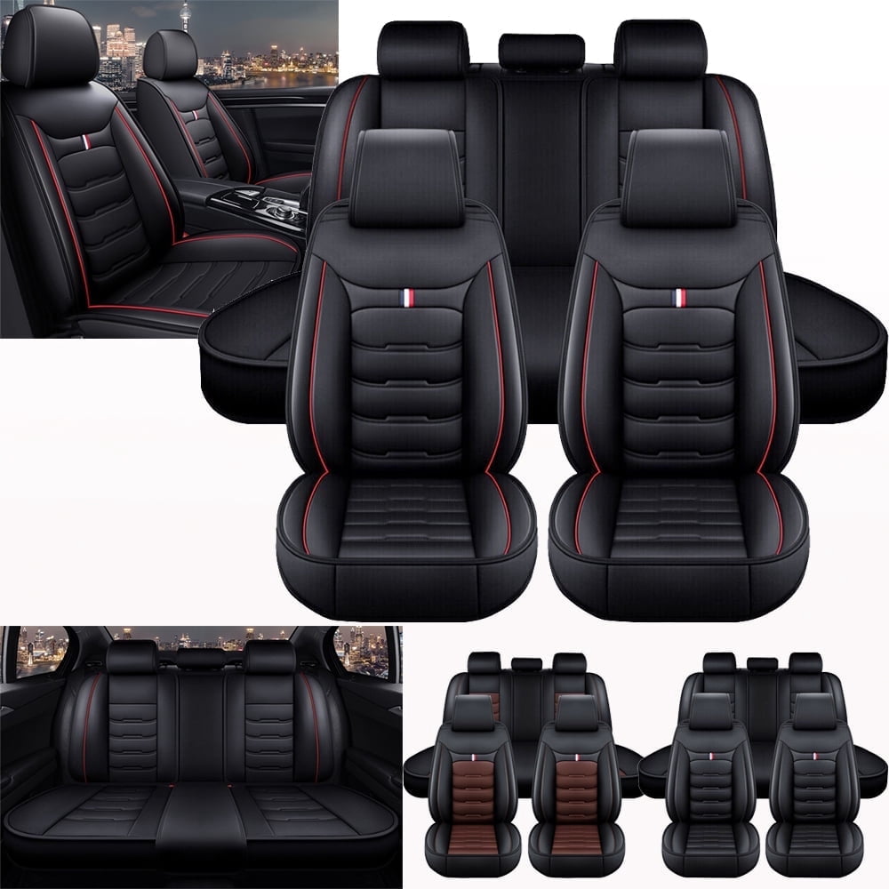 For Ford F150 2016-2023 F250 F350 Crew Cab Pickup Truck Car Seat Covers PU Leather Car Seat Protector Full Set