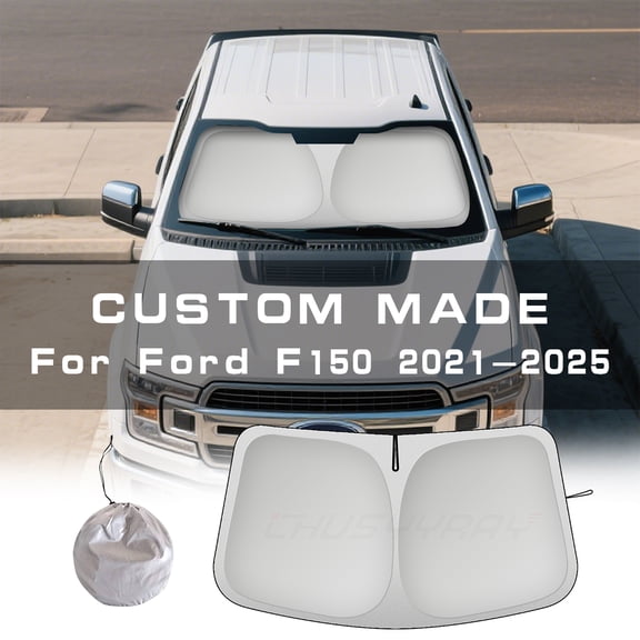For Ford F150 2021-2025 Windshield Sun Shade - Custom UV & Heat Shield Visor Front Window Cover with Bag