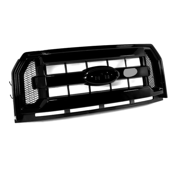 For Ford F150 F-150 XLT 2015 2016 2017 Front Upper Grille Grill Glossy Black