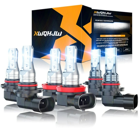 For Ford F150 XL Crew Cab Pickup 2015-2023 LED Headlight + Fog Light Bulbs Kit