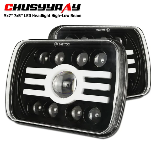 For Ford F750 6 7L OHV Diesel 5x7 Inch LED Headlights Set 2000-2015
