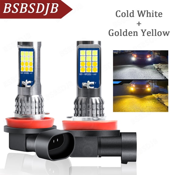 For Ford Fiesta 2011-2019 LED Fog Light Bulbs Dual Color Switchback Strobe Flash