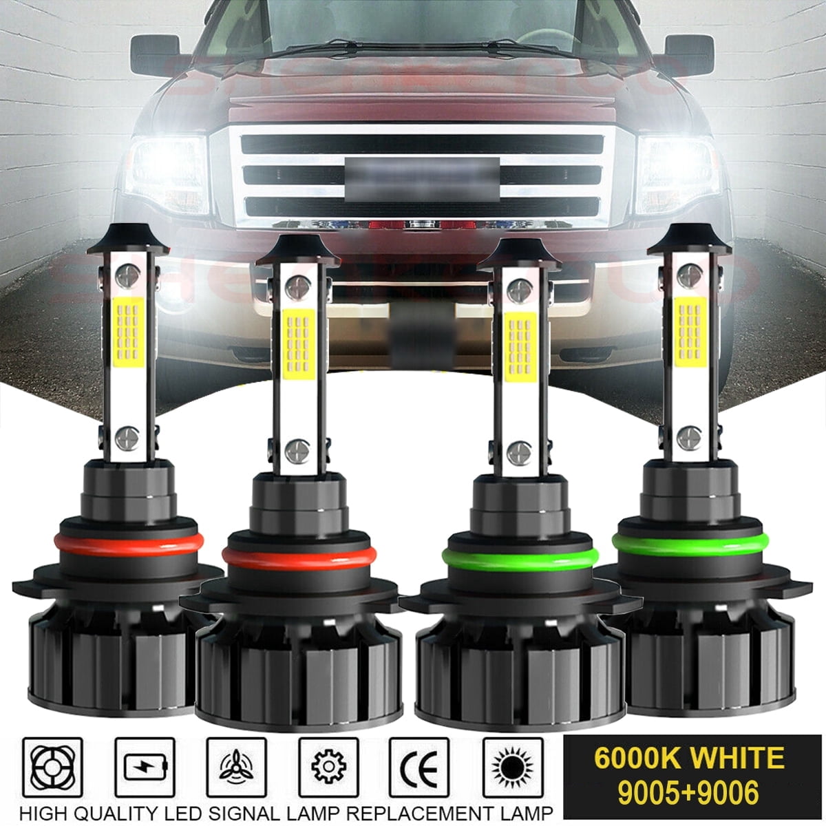 For Ford Five Hundred 2005-2007 6000K LED Headlight High Low Beam Bulbs ...