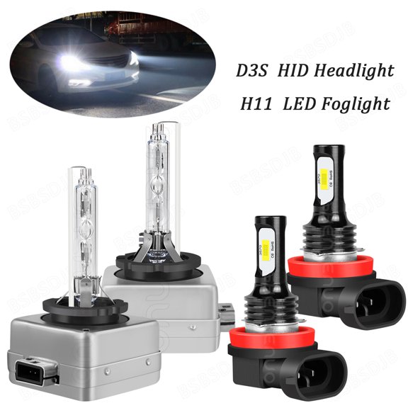 For Ford Flex 2009-2018 Xenon D3S HID Headlight High/Low + H11 LED Fog Light Bulbs