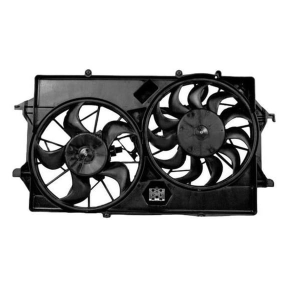 For Ford Focus 2005 2006 2007 Radiator Cooling Fan Assembly | w/Air Conditioning | w/2.3L | FO3115156 | 6S4Z8C607AA