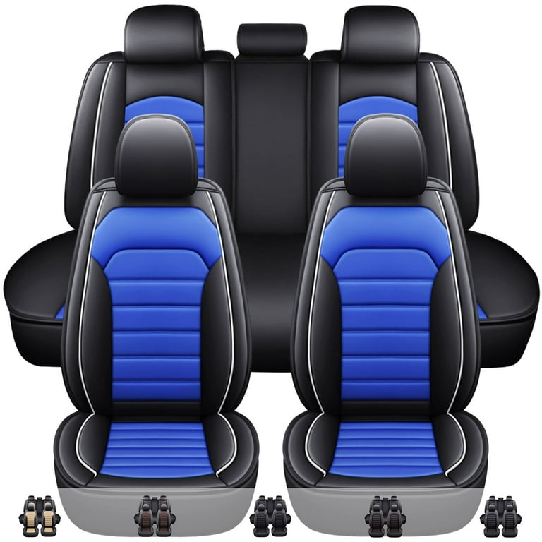 For Ford Focus Car Seat Cover 5 Seats Waterproof PU Leather Automotive Seat Protector Front Rear Full Set for EcoSport Mondeo Taurus Fiesta Black Blue Walmart