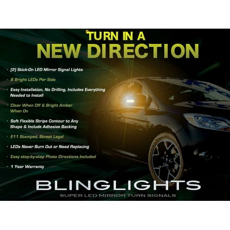 For Ford Focus LED Side Mirrors Turnsignals Lights Accents Turn Signals Lamps Mirror Signalers