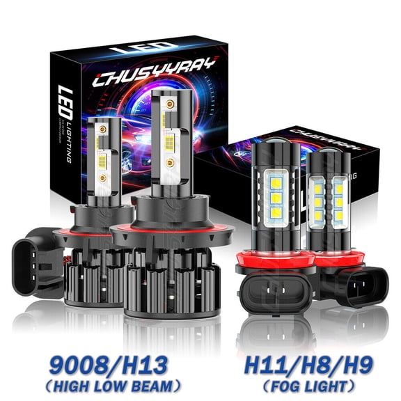 For Ford Freestyle 2005-2007 LED Headlight Bulbs 9008/H13 High/Low Beam H11 H8 Fog Light 6000k 4pcs