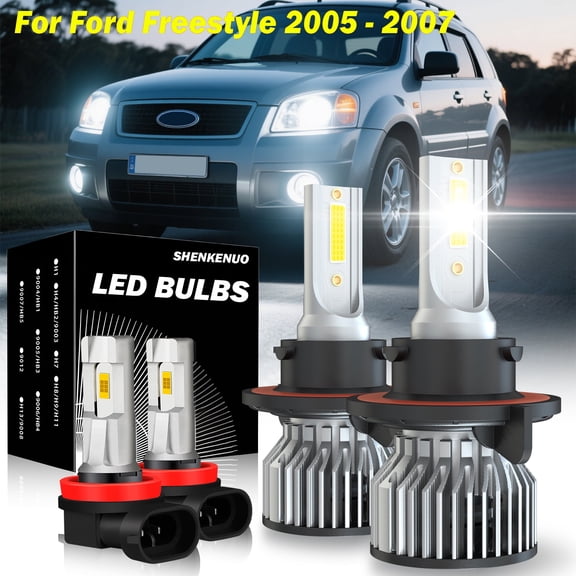 For Ford Freestyle 2005-2007 LED Headlight Bulbs 9008/H13 High/Low Beam H11 H8 Fog Light 6000k 4pcs