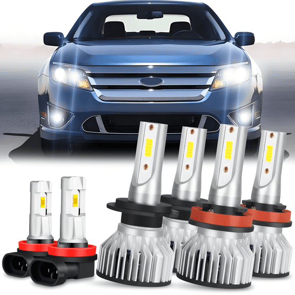 For Ford Fusion 2006-2008 2009 2010 2011 2012 LED Headlight Bulb H7 High+H11 Low+H8/H11 Fog Light