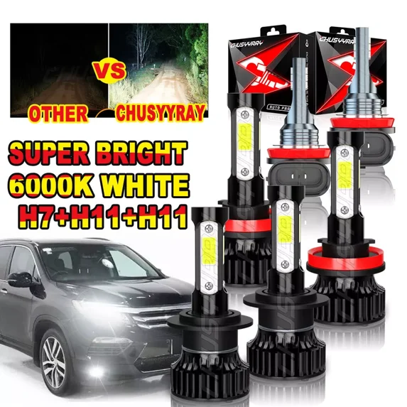 For Ford Fusion 2006-2016 LED Headlight Hi Lo Beam+Fog Light Bulbs Combo Canbus Error Free
