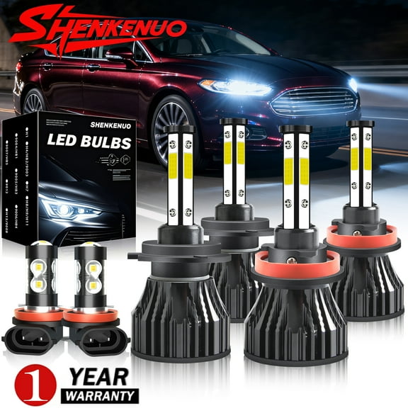 For Ford Fusion 2006-2016 LED Headlight Hi/Lo+Fog Light Bulbs Combo Pack of 6