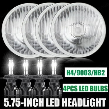 4Pcs 5.75" 5 3/4" LED Headlights Hi-Lo Sealed Beam For Ford Galaxie 500 1962-1974