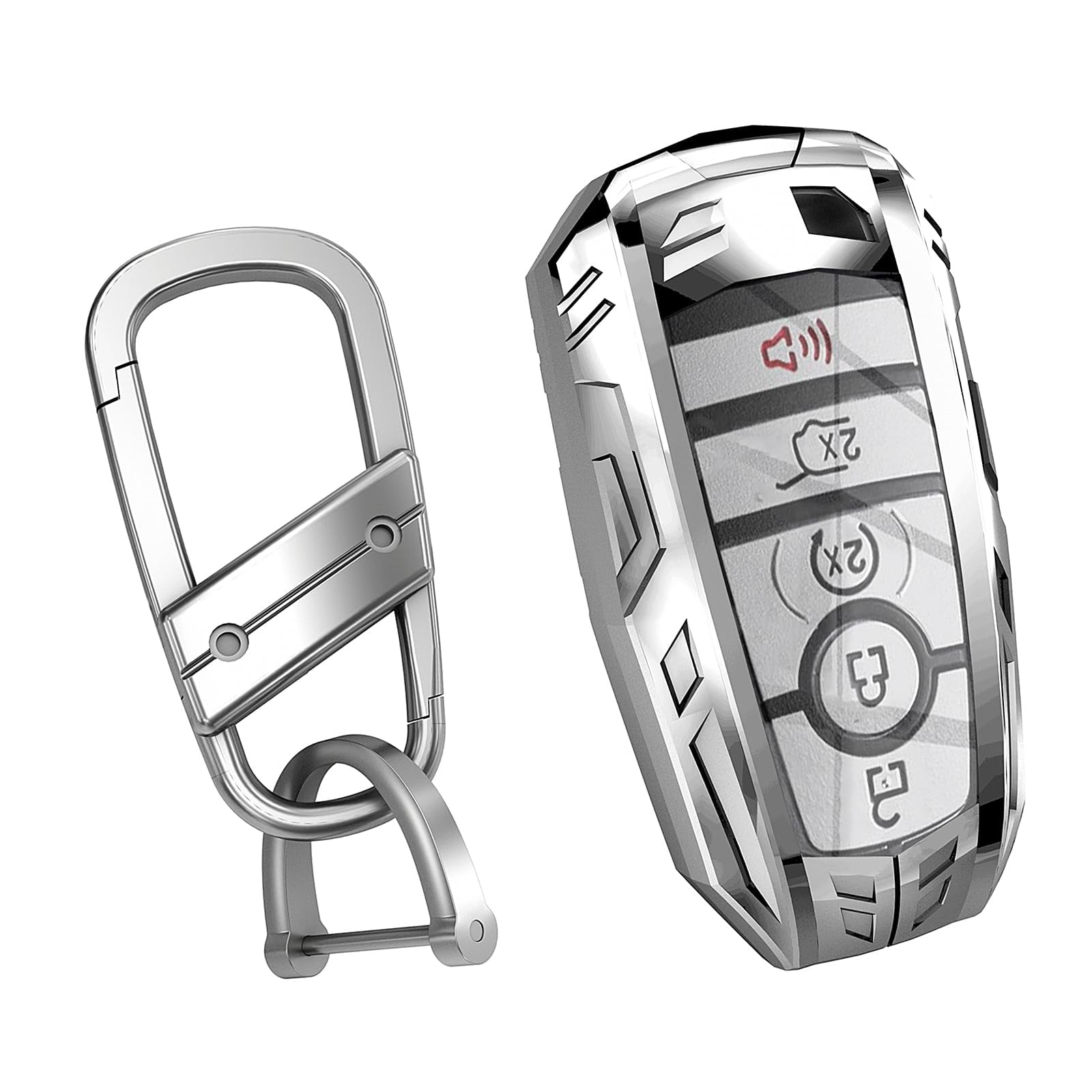 For Ford Key Fob Cover,Keychain,Zinc Alloy Protection Car Key Shell Case Compatible with Ford Holder Smart Remote Keyless Keyshell Accessories